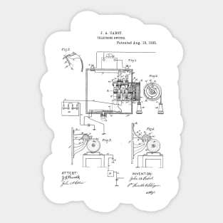 Telephone Switch Vintage Patent Hand Drawing Sticker